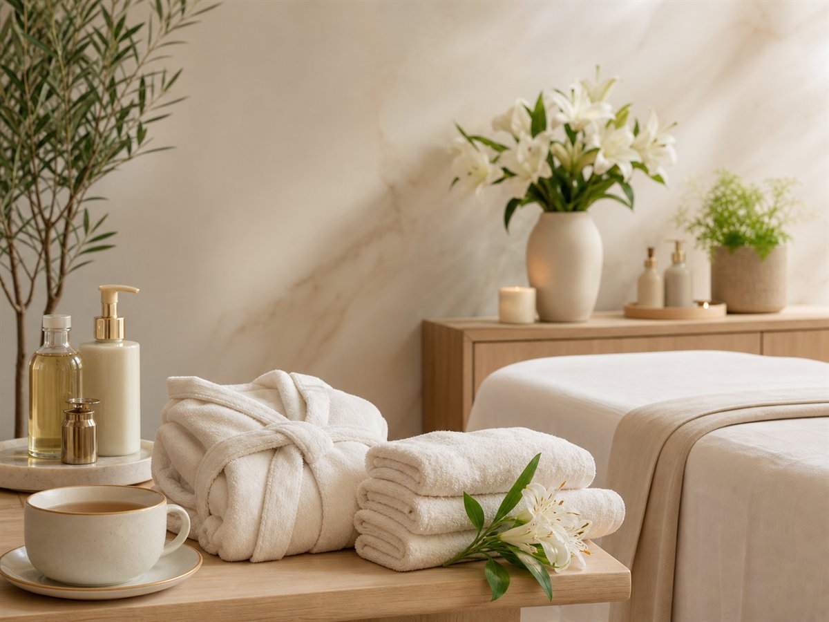 Подготовленная SPA-комната для нового клиента